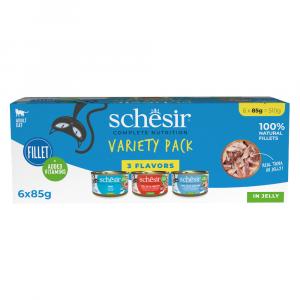 Schesir Complete Nutrition, filet w galarecie, 6 x 85 g - Pakiet mieszany (3 smaki)