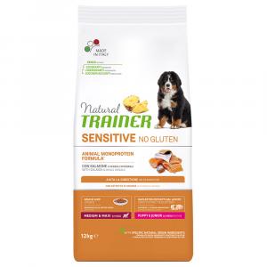 Trainer Natural Sensitive No Gluten Puppy & Junior Medium/Maxi z łososiem - Opakowanie ekonomiczne: 2 x 12 kg