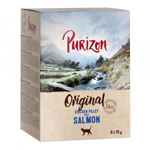 Purizon Adult, bez zbóż, 6 x 70 g - Filet z kurczaka i łosoś