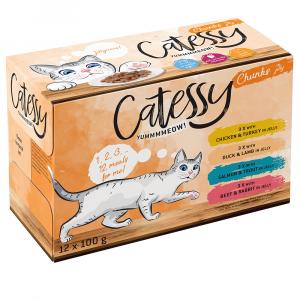 Pakiet mieszany Catessy Kawałeczki w galarecie - 48 x 100 g