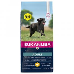 15 + 3 kg gratis! Eukanuba, karma sucha dla psa, 18 kg - Adult Large Breed, kurczak