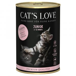 Cat's Love, 6 x 400 g - Junior, kurczak