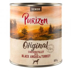 Purizon Original, 12 x 800 g - Senior: Filet z kurczaka z wołowiną Black Angus