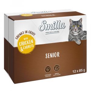 Smilla Senior kawałki w sosie z warzywami, saszetki - Kurczak i marchewka, 12 x 85 g