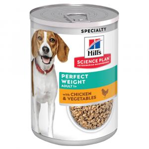 Hill's Science Plan Adult 1+ Perfect Weight, kurczak i warzywa - 6 x 363 g