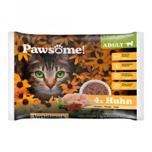 Pawsome Adult, Cat 4 x 85 g - Kurczak