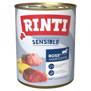 RINTI Sensible, 6 x 800 g - Konina i wątróbka drobiowa z ziemniakami