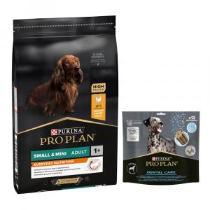 PURINA PRO PLAN: karma sucha + Dental Care dla dużych psów, 426 g (12 sztuk) gratis! - Small & Mini Adult Everyday Nutrition, kurczak i ryż, 7 kg