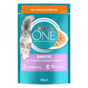 20 + 6 gratis! Purina One, mokra karma dla kota, 26 x 85 g - Sensitive, kurczak z marchwią