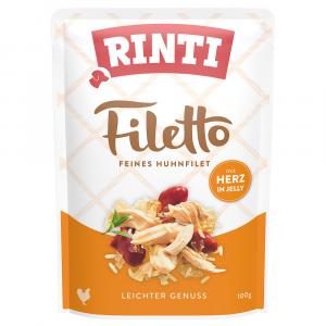 Megapakiet RINTI Filetto w galarecie, saszetki, 48 x 100 g - Kurczak z sercami