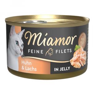 Megapakiet Miamor Feine Filets w puszkach, 24 x 100 g - Kurczak z łososiem