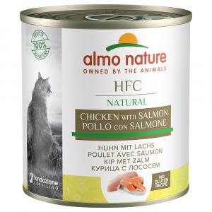 20 + 4 gratis! Almo Nature HFC, 24 x 280 g - Kurczak i łosoś