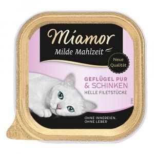 Megapakiet Miamor Milde Mahlzeit, 24 x 100g - Drób z szynką