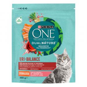 PURINA One Dual Nature Sterilized, łosoś z żurawiną - 4 x 650 g