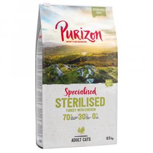 Dwupak Purizon karma dla kota, 2 x 6,5 kg - Adult Sterilised dla kota, indyk i kurczak – bez zbóż