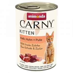 Animonda Carny Kitten, 12 x 400 g - Cielęcina, kurczak i indyk