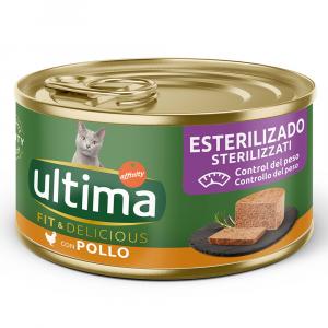 18 + 6 gratis! Ultima Fit & Delicious Sterilized, karma mokra dla kota, 24 x 85 g - Kurczak
