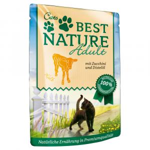 Korzystny pakiet Best Nature Cat Adult, 32 x 85 g - Cielęcina z cukinią i olejem szafranowym
