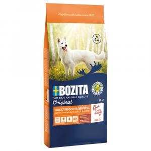 10 + 2 kg gratis! Bozita Original, karma sucha dla psa, 12 kg - Adult Sensitive, łosoś i ryż - bez pszenicy