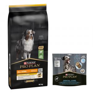 PURINA PRO PLAN: karma sucha + Dental Care dla dużych psów, 426 g (12 sztuk) gratis! - All sizes Adult Light Sterilised, jagnięcina, 14 kg