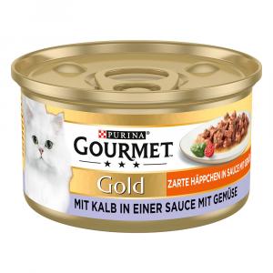 Gourmet Gold Kawałki w sosie, 12 x 85 g - Cielęcina z warzywami