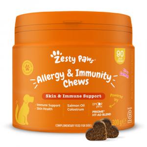 Zesty Paws Allergy & Immunity Chews, z łososiem - 2 x 90 tabletek do żucia