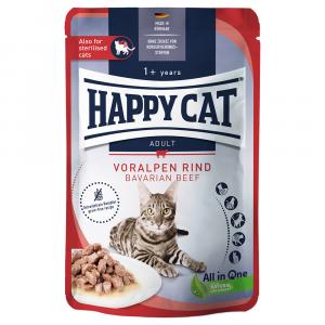 Happy Cat Pouch Meat w sosie, 24 x 85 g - Wołowina alpejska