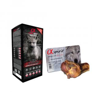 9 kg Alpha Spirit + Alpha Spirit kość z szynki serrano gratis! - Semi-Moist Complete Puppies, półwilgotna karma