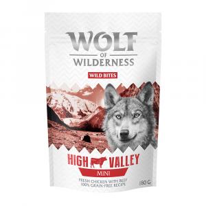 Korzystny pakiet Wolf of Wilderness Snack – Wild Bites, 3 x 180 g - Nowość: MINI High Valley - wołowina i kurczak (małe kosteczki)
