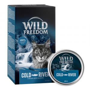 20% taniej! Wild Freedom Adult, tacki, karma mokra dla kota, 6 x 85 g - Cold River, łosoś i kurczak