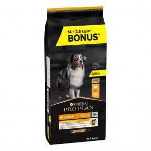 14 + 2,5 kg / 12 + 2 kg gratis! Duże opakowanie PURINA PRO PLAN - All Sizes Adult Light/Sterilised, kurczak i ryż, 14 + 2,5 kg