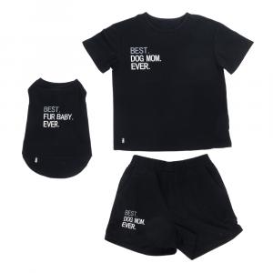 TIAKI Pet & Parent piżama w stylu partnerskim, dla psich opiekunów - Piżama dla psich rodziców, M + koszulka dla psa, dł. grzbietu 30 cm