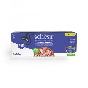 Schesir Complete Nutrition, filet w galarecie, 6 x 85 g - Tuńczyk z wołowiną