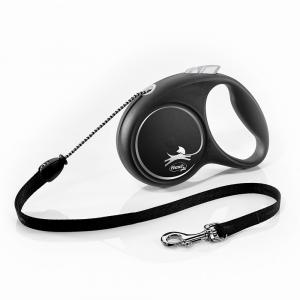 Flexi Black Design smycz linkowa, czarna, 5 m - M: do 20 kg