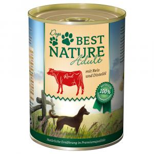 Best Nature Dog Adult 6 x 400 g - Wołowina, ryż i olej z krokosza barwierskiego