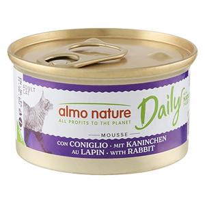 5 + 1 gratis! Almo Nature Daily Menu, 6 x 85 g - Mus z królikiem