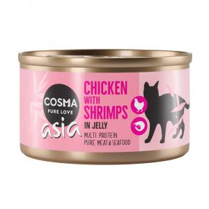 Megapakiet Cosma Asia, w galarecie, 24 x 85 g - Kurczak z krewetkami