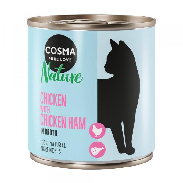 Cosma Nature, 6 x 280 g - Kurczak i szynka z kurczaka