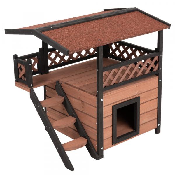 Maisonette domek dla kota - Dł. x szer. x wys.: 77 x 56,4 x 72,4 cm