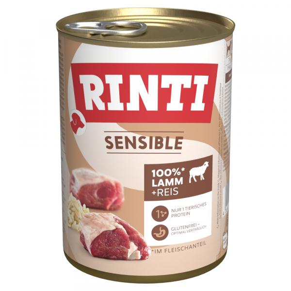 Megapakiet RINTI Sensible, 24 x 400 g - Jagnięcina z ryżem