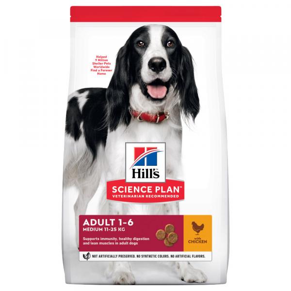 Hill's Science Plan Adult 1–6 Medium, z kurczakiem - 14 kg