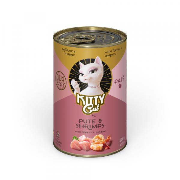 Kitty Cat Adult Pate, 6 x 400 g - Indyk i krewetki