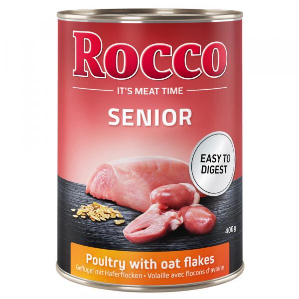 Megapakiet Rocco Senior, 24 x 400 g - Drób z płatkami owsianymi