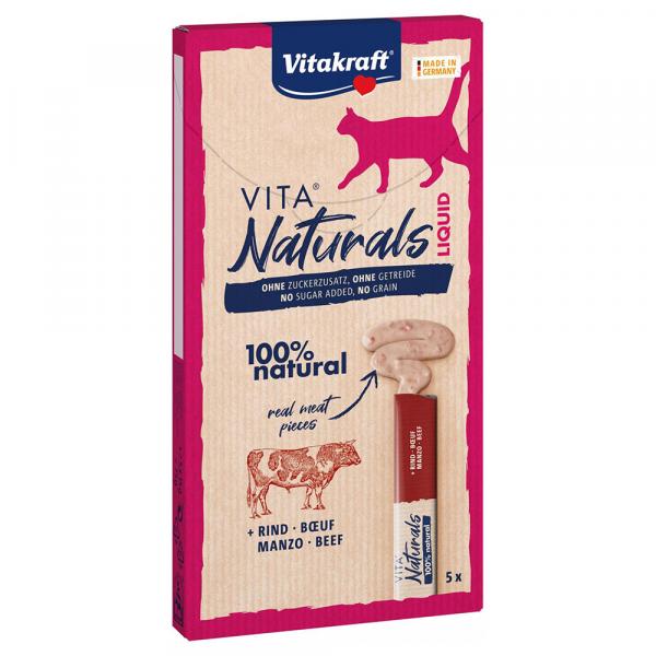 Vitakraft Vita Naturals Liquid Snack, pasta z wołowiną - 10 x 15 g