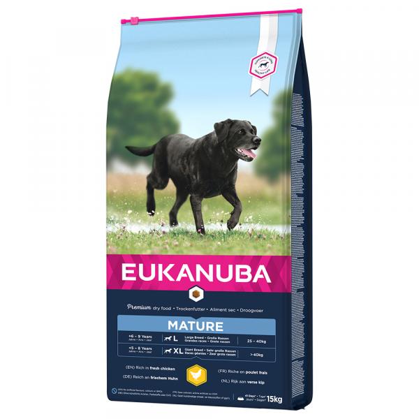 10% taniej! Eukanuba, sucha karma dla psa, 15 kg - Thriving Mature Large Breed, kurczak