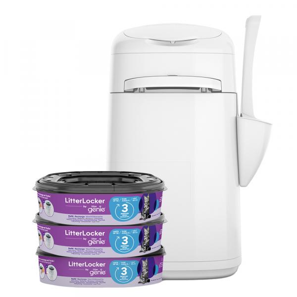 LitterLocker® by Litter Genie, kosz na żwirek dla kota - Zestaw: LitterLocker® + 3 wkłady