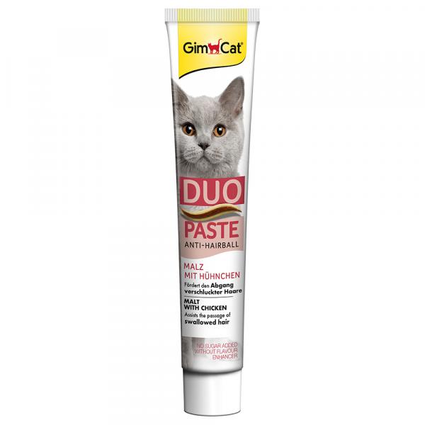 GimCat Anti-Hairball Duo, pasta ze słodem i kurczakiem - 3 x 50 g