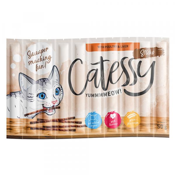 Pakiet Catessy Sticks, 50 x 5 g - Z drobiem i wątróbką