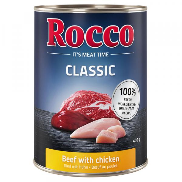 5 + 1 gratis! Rocco Classic, 6 x 400 g - Wołowina i kurczak