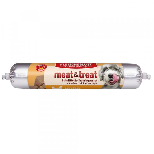 Fleischeslust Meat & Treat, kiełbaska treningowa - Drób, 3 x 80 g